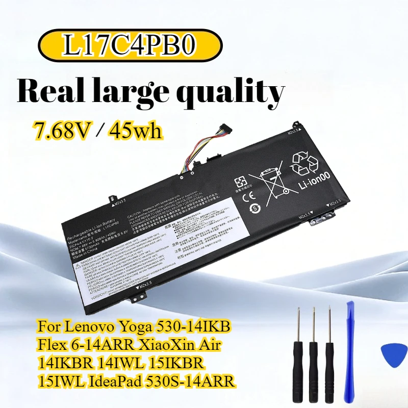 L17C4PB0 Laptop Battery 45WH For Lenovo Yoga 530-14IKB Flex 6-14ARR XiaoXin Air 14IKBR 14IWL 15IKBR 15IWL IdeaPad 530S-14ARR
L17C4PB0 Laptop Battery 45WH For Lenovo Yoga 530-14IKB Flex 6-14ARR XiaoXin Air 14IKBR 14IWL 15IKBR 15IWL IdeaPad 530S-14ARR