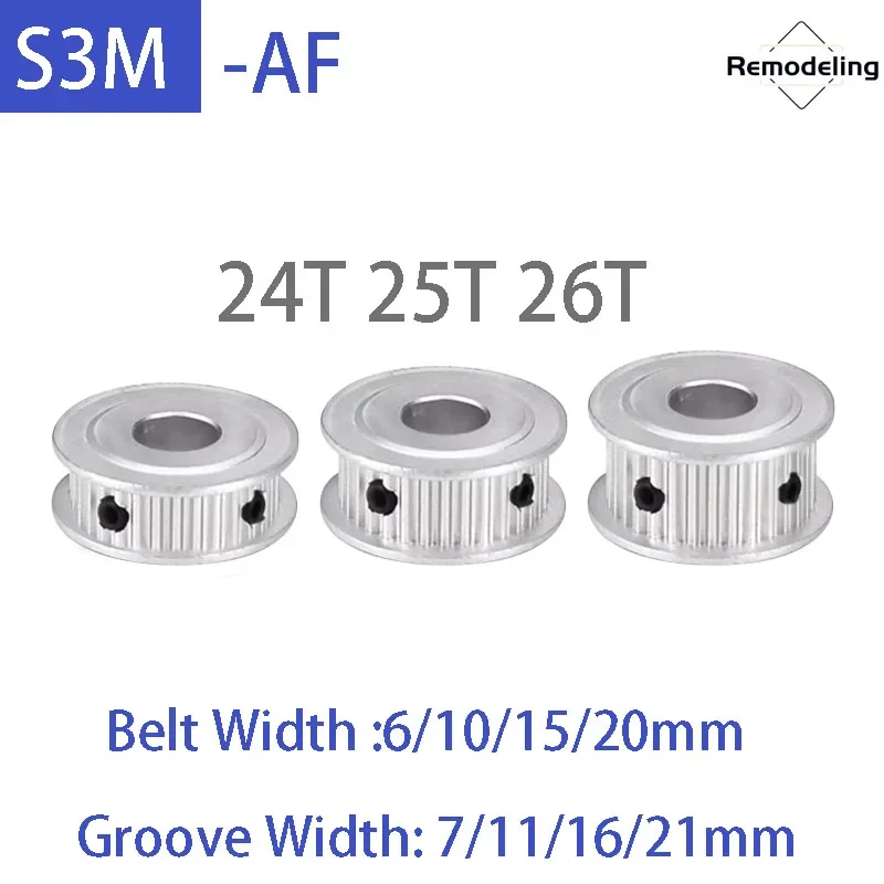 1pcs S3M AF Timing Pulley Aluminum Alloy 24T 25T 26T Synchronous Wheel Belt Width 6/10/15/20mm Bore 4mm-15mm
1pcs S3M AF Timing Pulley Aluminum Alloy 24T 25T 26T Synchronous Wheel Belt Width 6/10/15/20mm Bore 4mm-15mm