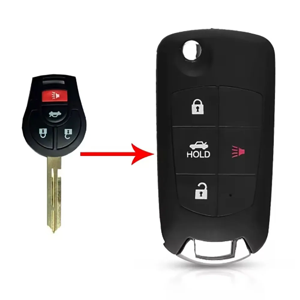 4 Button Modified Flip Remote Blank Case Folding Car Key Shell For Nissan Sunny Sentra Versa Tiida With NSN14 Blade
4 Button Modified Flip Remote Blank Case Folding Car Key Shell For Nissan Sunny Sentra Versa Tiida With NSN14 Blade