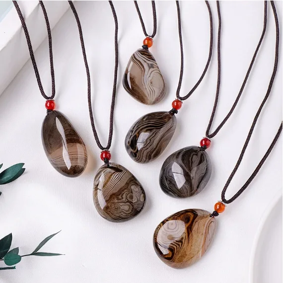 Natural Stone Agate Crystal Necklace Men Women Healing Gemstone Fine Jewelry Genuine Striped Agate Raw Stone Pendant Necklaces
Natural Stone Agate Crystal Necklace Men Women Healing Gemstone Fine Jewelry Genuine Striped Agate Raw Stone Pendant Necklaces