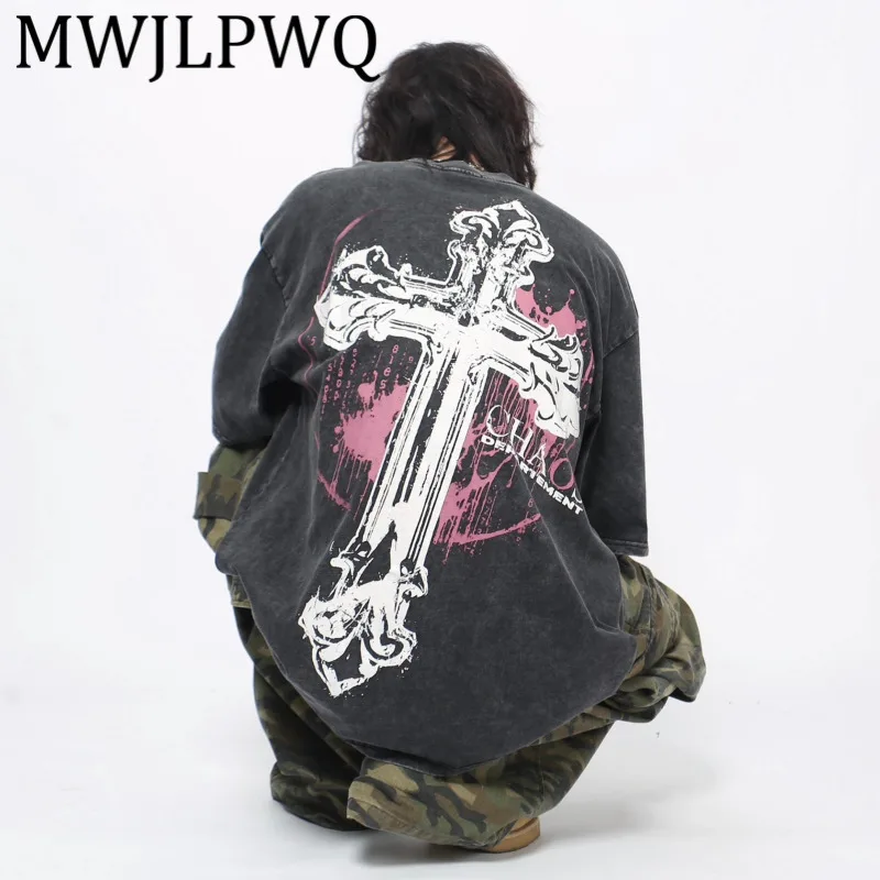 MWJLPWQ High Vintage Washed Printed Short Sleeve T-Shirt Men's Trendy Niche American Street Style Round Collar Casual Tops 21080
MWJLPWQ High Vintage Washed Printed Short Sleeve T-Shirt Men's Trendy Niche American Street Style Round Collar Casual Tops 21080