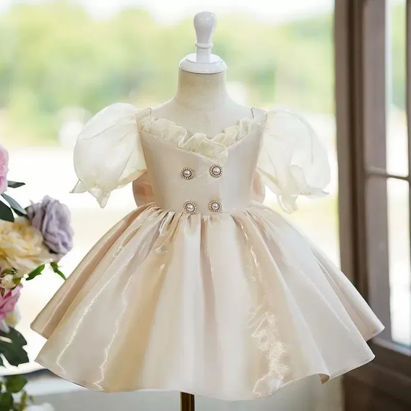 Girls' Party Dress With Puff Sleeve Design Kids Piano Performances Wedding Birthdays Party Evening Gown A3982 Bridesmaid Dresses
Girls' Party Dress With Puff Sleeve Design Kids Piano Performances Wedding Birthdays Party Evening Gown A3982 Bridesmaid Dresses
