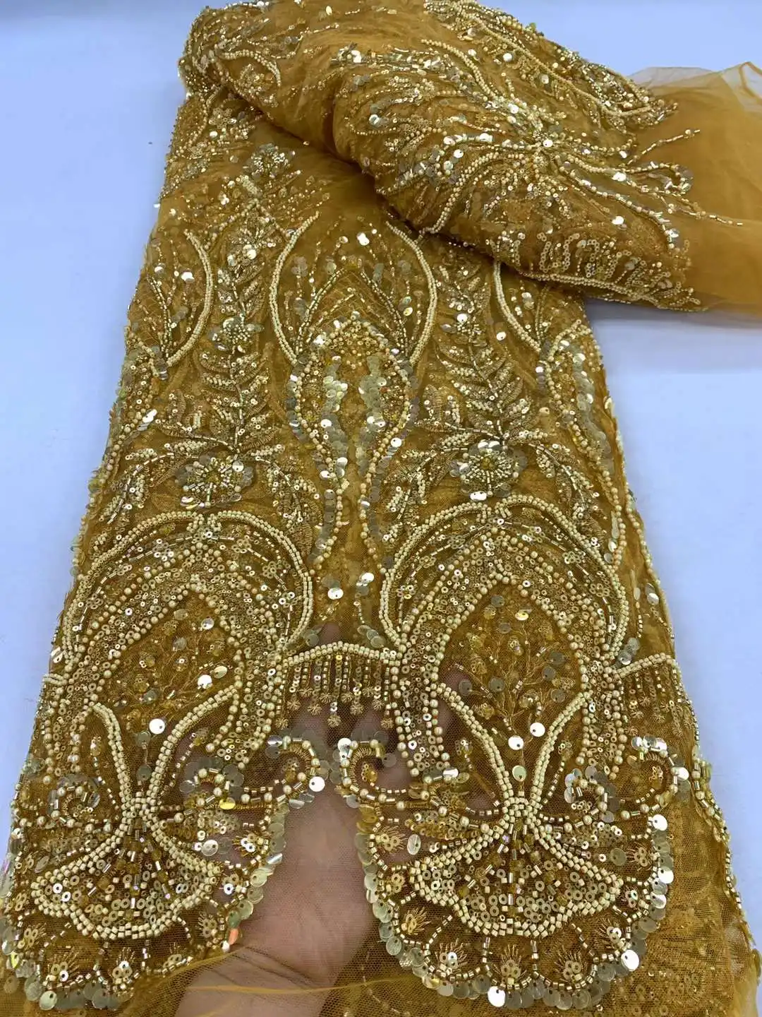 African Sequins Lace Fabric 2024 High Quality Handmade Heavy Beaded Embroidery French Tulle Lace For Nigerian Dress Sew Rf
African Sequins Lace Fabric 2024 High Quality Handmade Heavy Beaded Embroidery French Tulle Lace For Nigerian Dress Sew Rf