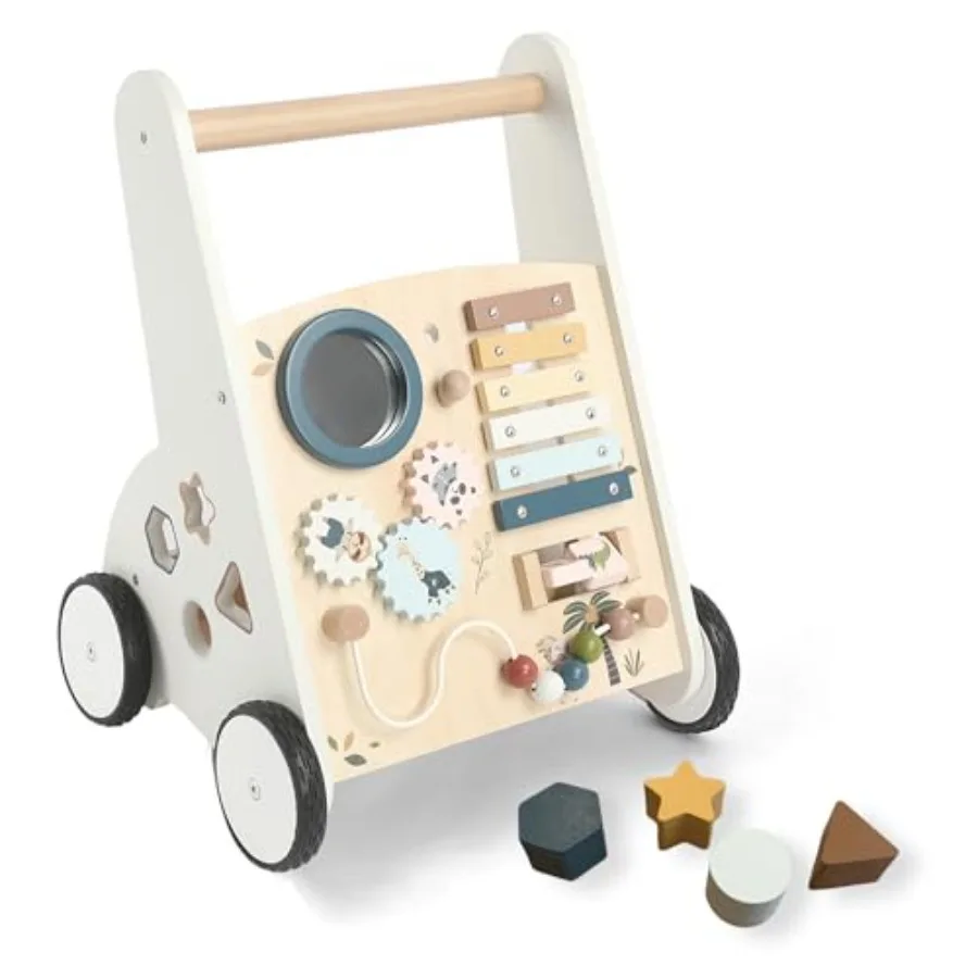 Wooden baby walker for toddlers 18M+ natural wood finish Montessori toy with bead maze xylophone and storage compartment
Wooden baby walker for toddlers 18M+ natural wood finish Montessori toy with bead maze xylophone and storage compartment