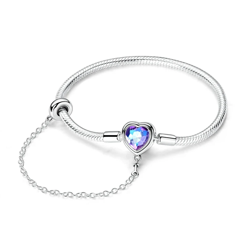 925 Sterling Silver Shining Blue Love Charm Bracelet Original 17-20CM Fit DIY Charm Women Birthday Jewelry Gifts
925 Sterling Silver Shining Blue Love Charm Bracelet Original 17-20CM Fit DIY Charm Women Birthday Jewelry Gifts