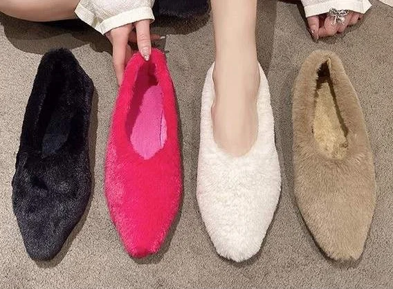 New Fashion Pointed Toe Plush Ballet Flats Woman's Winter Warm Slippers Shallow Fur Loafers Ladies Concise Dress Shoes Mujer
New Fashion Pointed Toe Plush Ballet Flats Woman's Winter Warm Slippers Shallow Fur Loafers Ladies Concise Dress Shoes Mujer