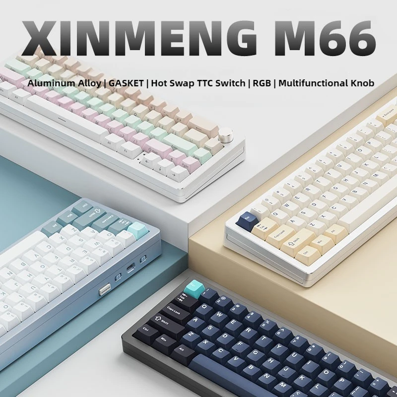XINMENG A66 Механическая клавиатура Индивидуальная многофункциональная ручка из алюминиевого сплава Проводная горячая замена TTC SwitchИгровая клавиатура
XINMENG A66 Механическая клавиатура Индивидуальная многофункциональная ручка из алюминиевого сплава Проводная горячая замена TTC SwitchИгровая клавиатура