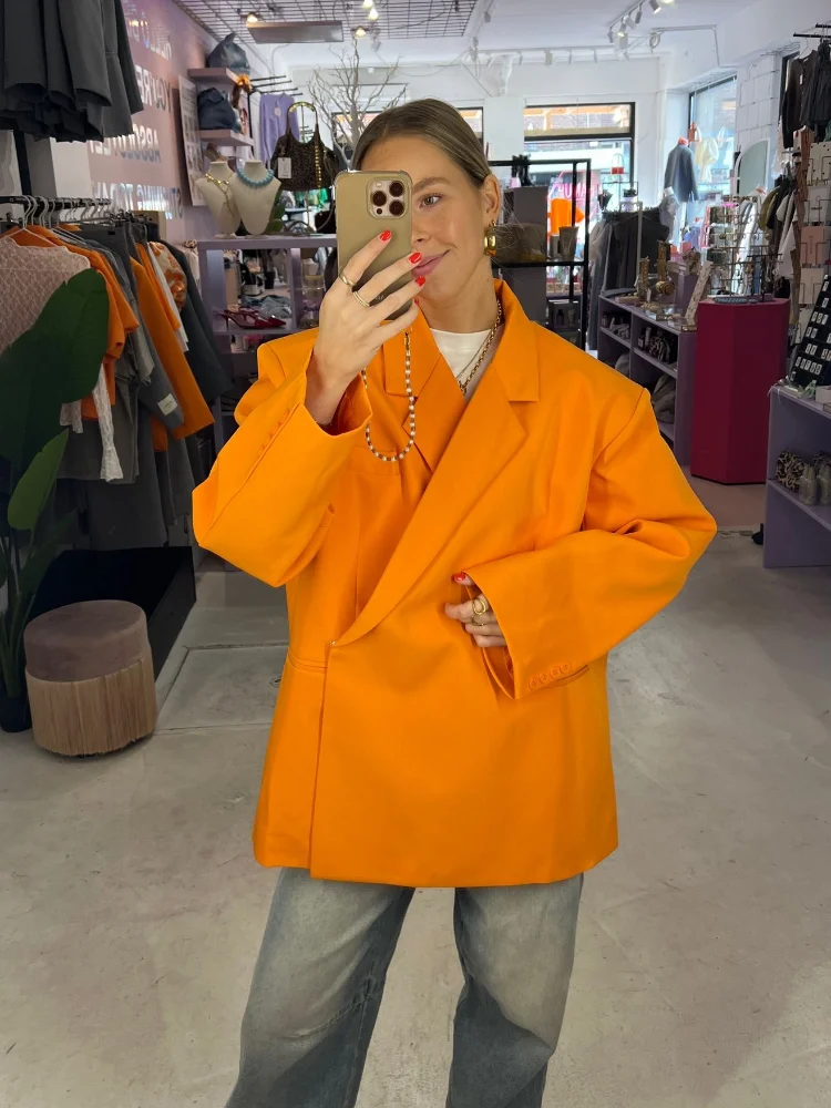 Solid Long Sleeve Office Women 's Blazer Coat Lapel Button Shoulder Pad Jacket Female Eraly Autumn New Lady Commute Streetwear
Solid Long Sleeve Office Women 's Blazer Coat Lapel Button Shoulder Pad Jacket Female Eraly Autumn New Lady Commute Streetwear