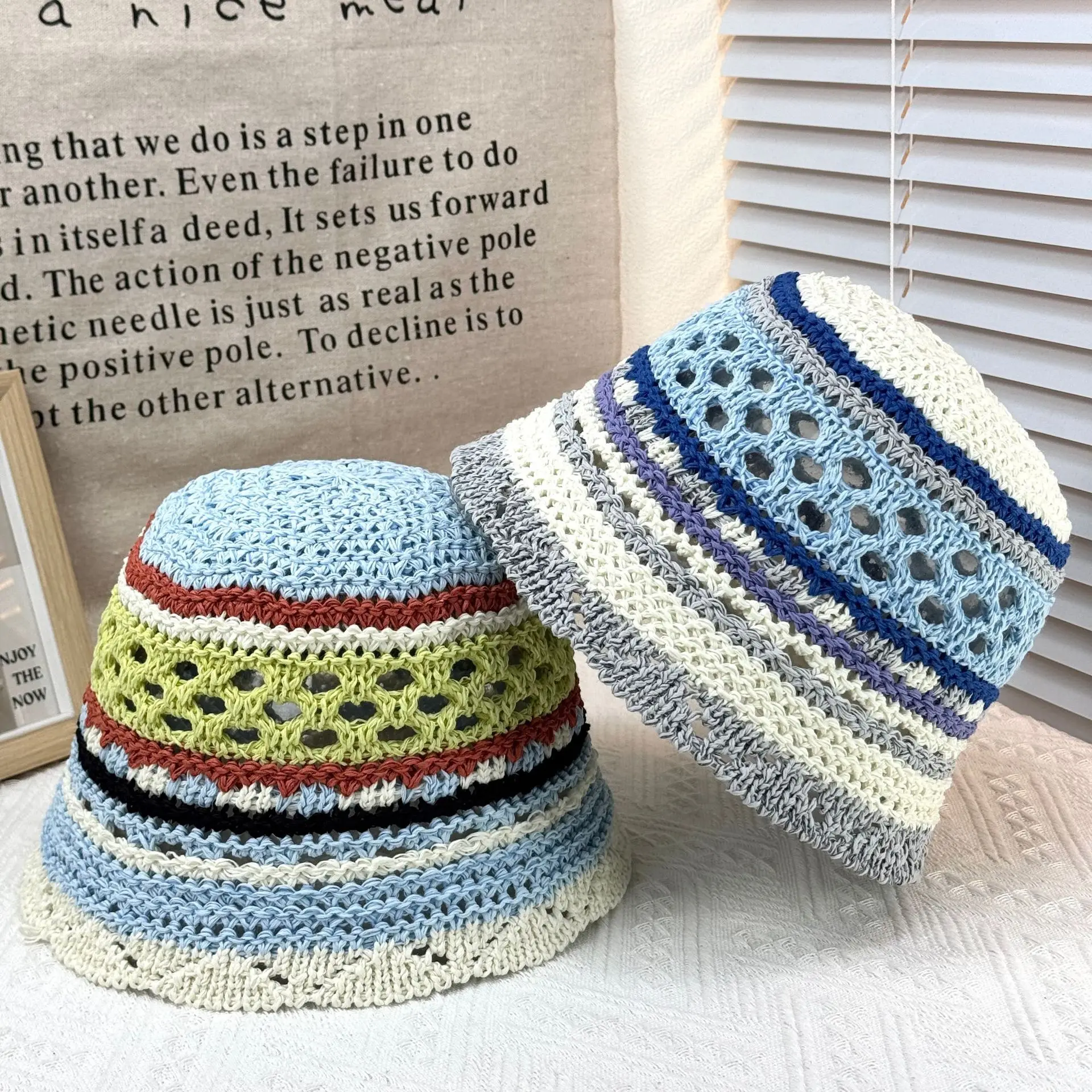 Handmade Crochet Striped Bucket Hat For Women Hollow Knitted Cotton Panama Lovely Rainbow Fisherman Hats Summer Holiday Sun Caps
Handmade Crochet Striped Bucket Hat For Women Hollow Knitted Cotton Panama Lovely Rainbow Fisherman Hats Summer Holiday Sun Caps
