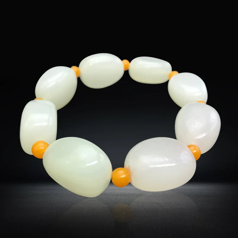 Афганский мужской браслет, браслет с одной петлей, подвеска в подарок, одинарная петля, мужской браслет из белого нефрита