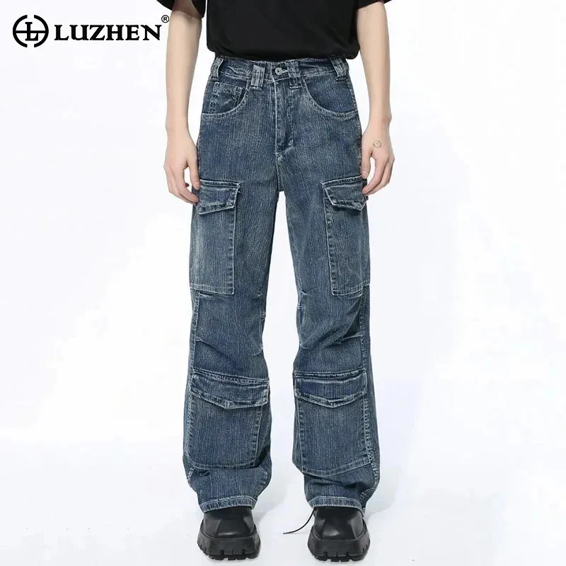 LUZHEN Solid 2024 Style Multi-pocket Male Patchwork Jeans American Men Denim Cargo Wide Leg Pants Cargo Trousers New Chic LZ5544
LUZHEN Solid 2024 Style Multi-pocket Male Patchwork Jeans American Men Denim Cargo Wide Leg Pants Cargo Trousers New Chic LZ5544