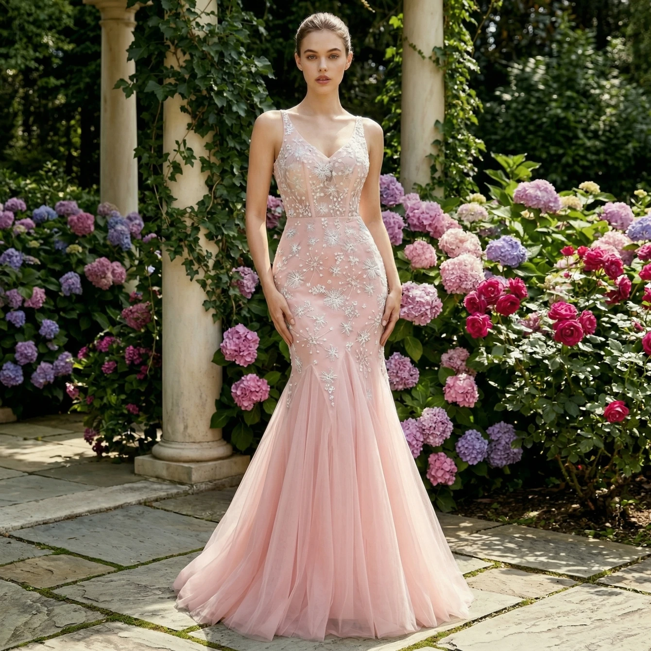 Gardenwed Women's Floral Lace Spaghetti Strap Mermaid Prom Dress Elegant V-Neck Tulle Evening Gown
Gardenwed Women's Floral Lace Spaghetti Strap Mermaid Prom Dress Elegant V-Neck Tulle Evening Gown