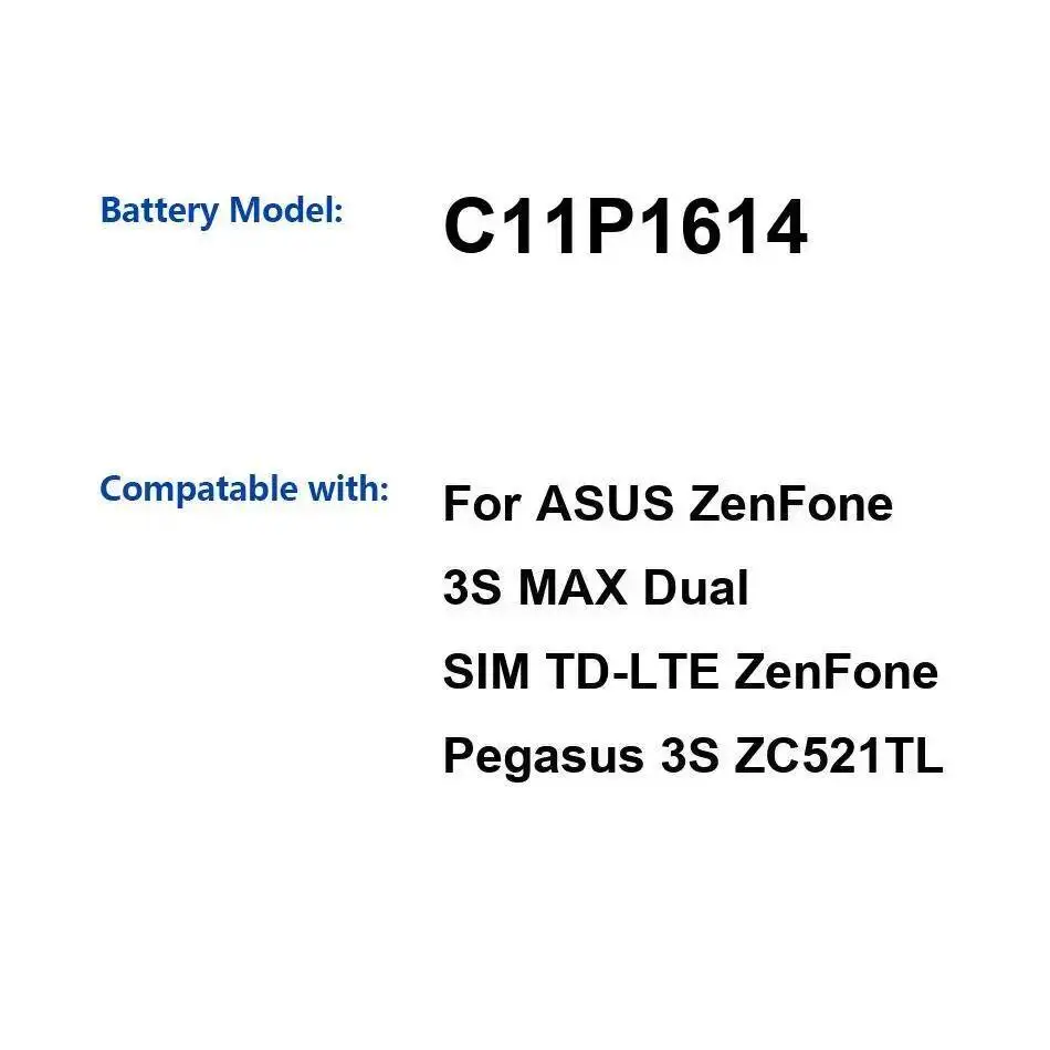 Аккумулятор мобильного телефона C11P1614 5000 мАч для Asus Zenfone 3S Max Dual Sim TD-Lte Pegasus ZC521TL 
Аккумулятор мобильного телефона C11P1614 5000 мАч для Asus Zenfone 3S Max Dual Sim TD-Lte Pegasus ZC521TL