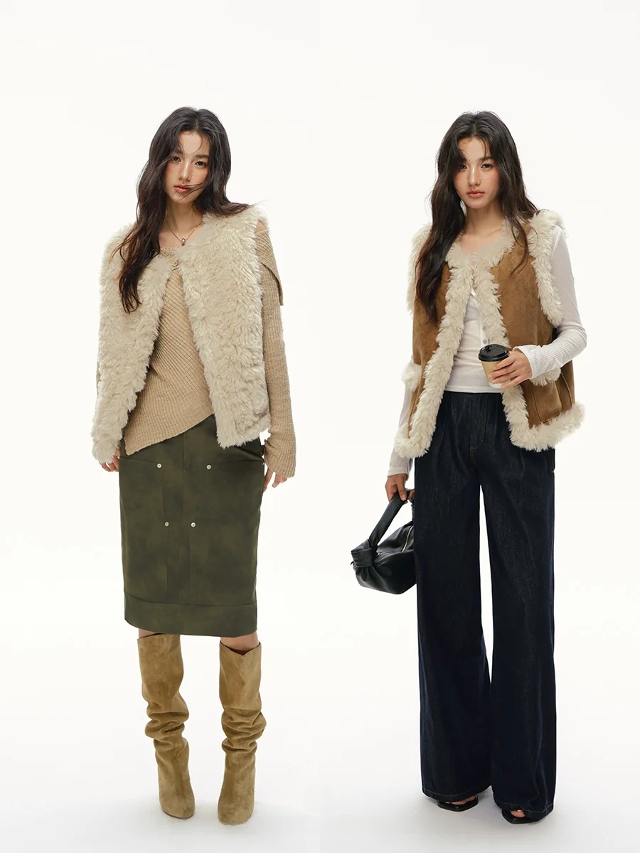 Attia Glowy Double-Sided Wear Suede Lamb Fur Vest Women's Autumn Winter Svel Furry Outerwear Eco-Friendly
Attia Glowy Double-Sided Wear Suede Lamb Fur Vest Women's Autumn Winter Svel Furry Outerwear Eco-Friendly