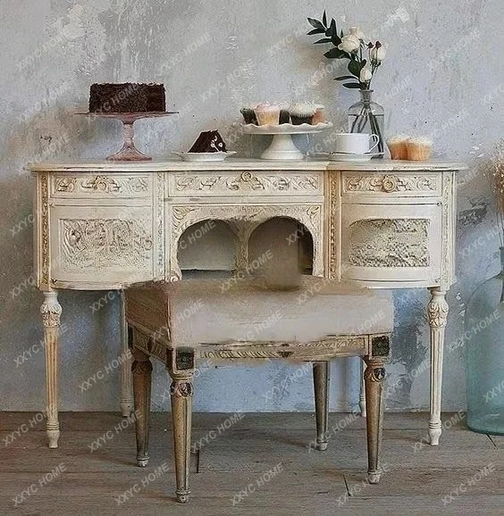 M solid wood furniture antique carved dresser old makeup mirror neoclassical dressing table
M solid wood furniture antique carved dresser old makeup mirror neoclassical dressing table