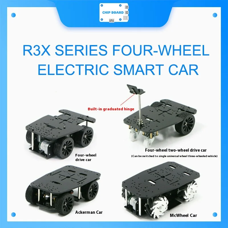 R3X series four-wheeled electric smart trolley chassis Ackermann differential 4WD wheat wheel width less than 15CM
R3X series four-wheeled electric smart trolley chassis Ackermann differential 4WD wheat wheel width less than 15CM