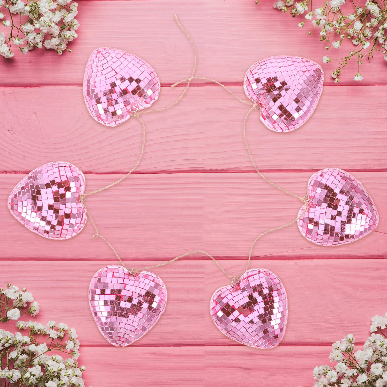 Valentine Heart Garland Banner - Mirror Disco Ball Heart Shaped Hanging Ornament for Valentine's Day Party Decor Indoor
Valentine Heart Garland Banner - Mirror Disco Ball Heart Shaped Hanging Ornament for Valentine's Day Party Decor Indoor