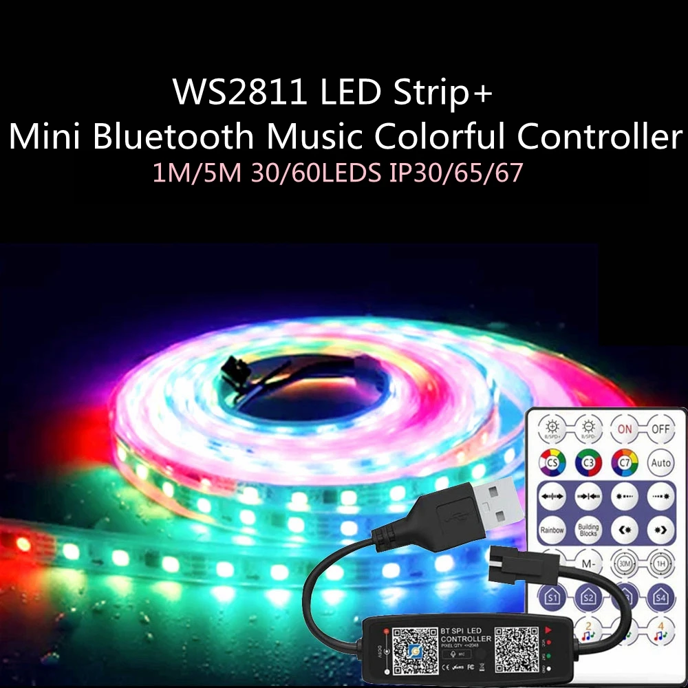 Светодиодная лента DC12V WS2811 + мини Bluetooth музыкальный красочный контроллер DC5-24V комплект черно-белый PCB1M/5M 30/60 светодиодов IP30/65/67
Светодиодная лента DC12V WS2811 + мини Bluetooth музыкальный красочный контроллер DC5-24V комплект черно-белый PCB1M/5M 30/60 светодиодов IP30/65/67