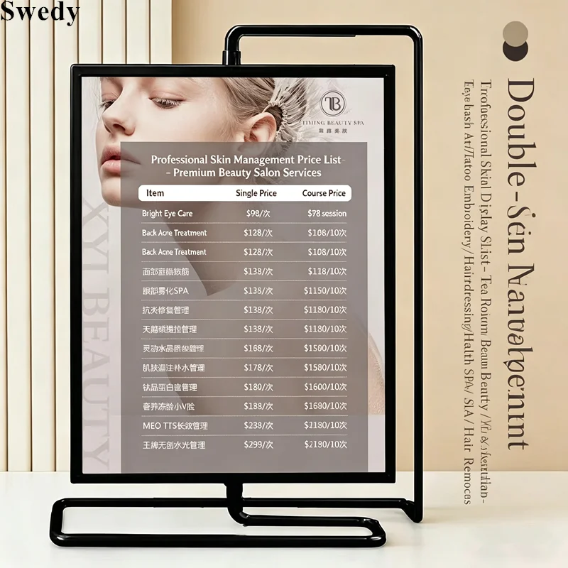 2 Pieces 8 Inch 152x203mm Rotating Acrylic Menu Holder Price List Sign Holder Display Stand Gift Metal Photo Picture Frame
2 Pieces 8 Inch 152x203mm Rotating Acrylic Menu Holder Price List Sign Holder Display Stand Gift Metal Photo Picture Frame