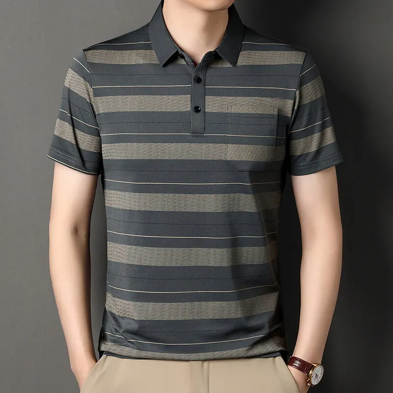 polo shirt men 2025 summer new style polo shirts high quality men's Short sleeve Business casual striped polo shirt size M-4XL
polo shirt men 2025 summer new style polo shirts high quality men's Short sleeve Business casual striped polo shirt size M-4XL