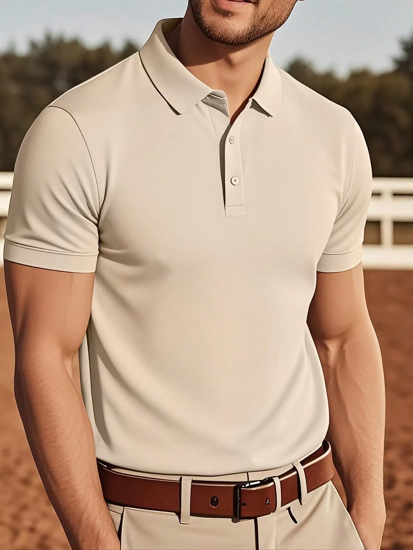 Men's Solid Color Short Sleeve Polo Shirt for Casual Outdoor Sports
Men's Solid Color Short Sleeve Polo Shirt for Casual Outdoor Sports