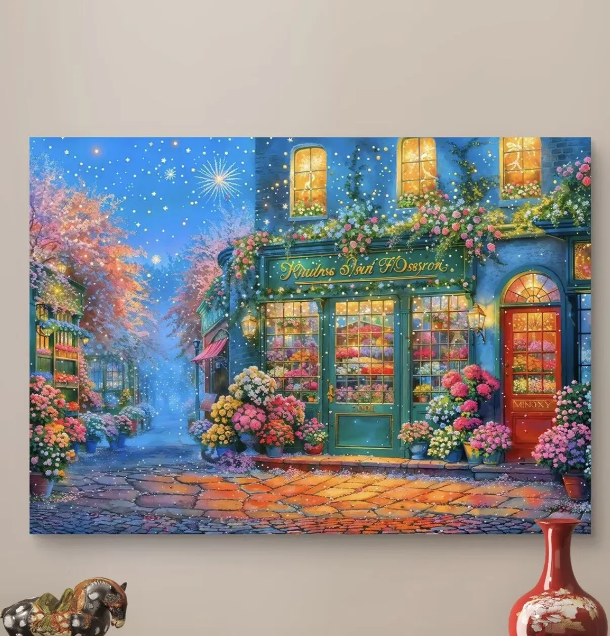 9CT 14ct Street Night Flowers Shop Printed Kit Cross Stitch Embroidery DIY Needlework Home Decor Crafts With Needles Threads
9CT 14ct Street Night Flowers Shop Printed Kit Cross Stitch Embroidery DIY Needlework Home Decor Crafts With Needles Threads