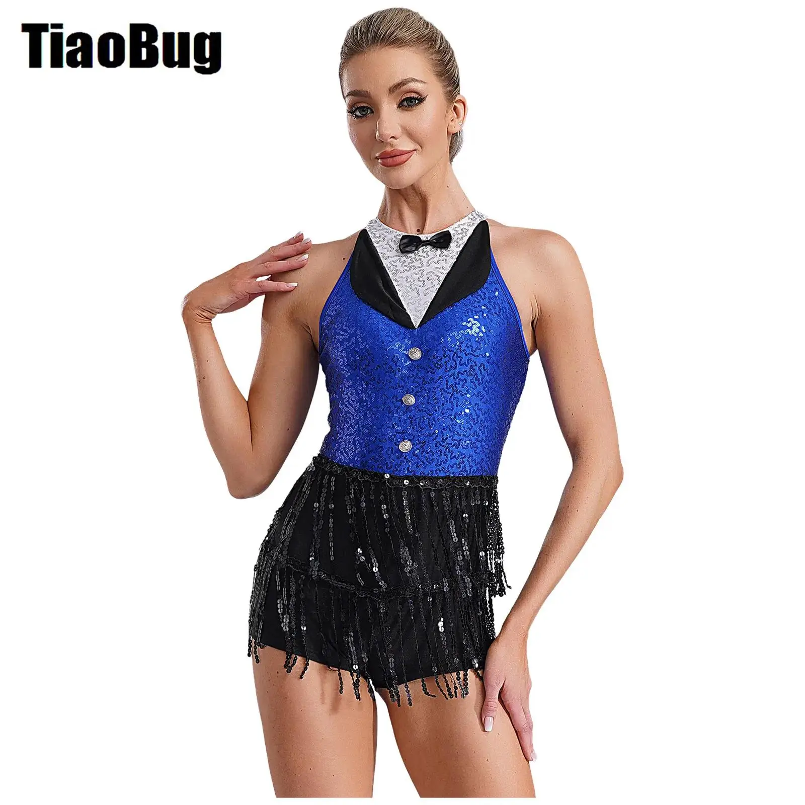 Women One-Piece Latin Jazz Dance Leotard Sleeveless Keyhole Back Sequin Tassel Leotard for Stage Performance Competition
Women One-Piece Latin Jazz Dance Leotard Sleeveless Keyhole Back Sequin Tassel Leotard for Stage Performance Competition