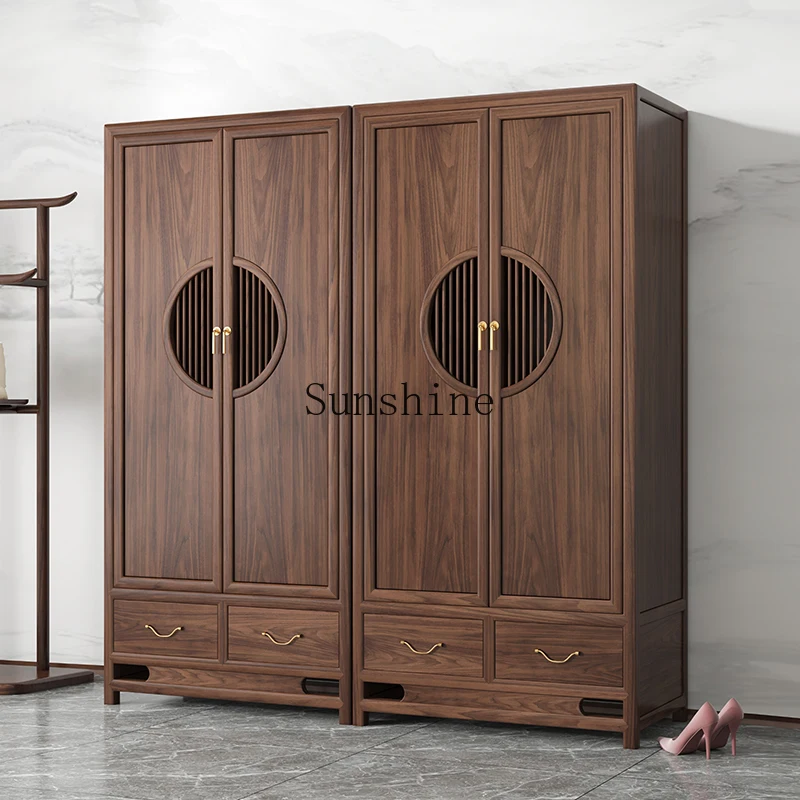 New Chinese-style solid wood home bedroom large-capacity storage bed and breakfast wardrobe
New Chinese-style solid wood home bedroom large-capacity storage bed and breakfast wardrobe