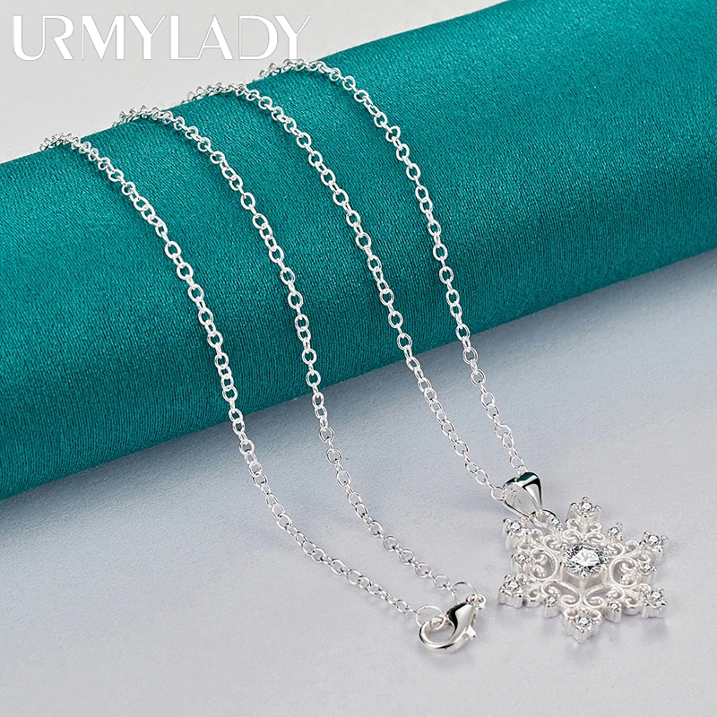 URMYLADY 925 Sterling Silver Snowflake AAA Zircon Pendant 16-30 Inch Necklace Chain For Women Wedding Engagement Fashion Jewelry
URMYLADY 925 Sterling Silver Snowflake AAA Zircon Pendant 16-30 Inch Necklace Chain For Women Wedding Engagement Fashion Jewelry