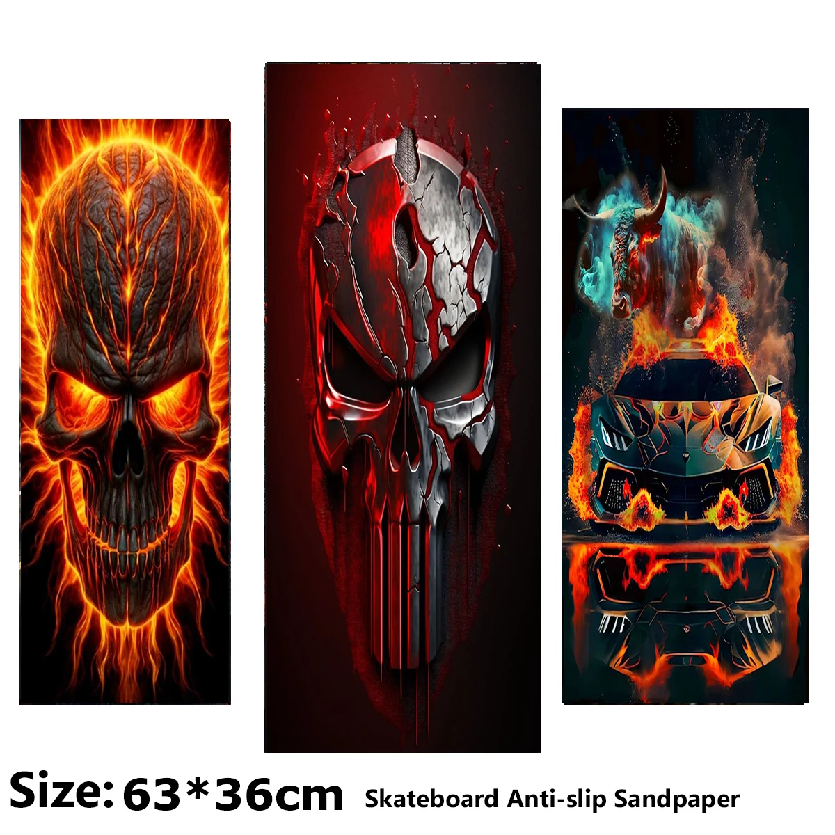Skull Car Pattern Electric Scooter Anti-slip Sticker Sandpaper Skateboard Grip Tape Sheet 63*36cm
Skull Car Pattern Electric Scooter Anti-slip Sticker Sandpaper Skateboard Grip Tape Sheet 63*36cm