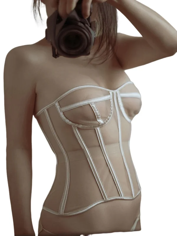 KUCLUTCorset Double Layer Transparent Mesh Breathable Bustier With Bra Lace Up Steel Bone Bodice Beige XS TO 2XL For Dresses
KUCLUTCorset Double Layer Transparent Mesh Breathable Bustier With Bra Lace Up Steel Bone Bodice Beige XS TO 2XL For Dresses