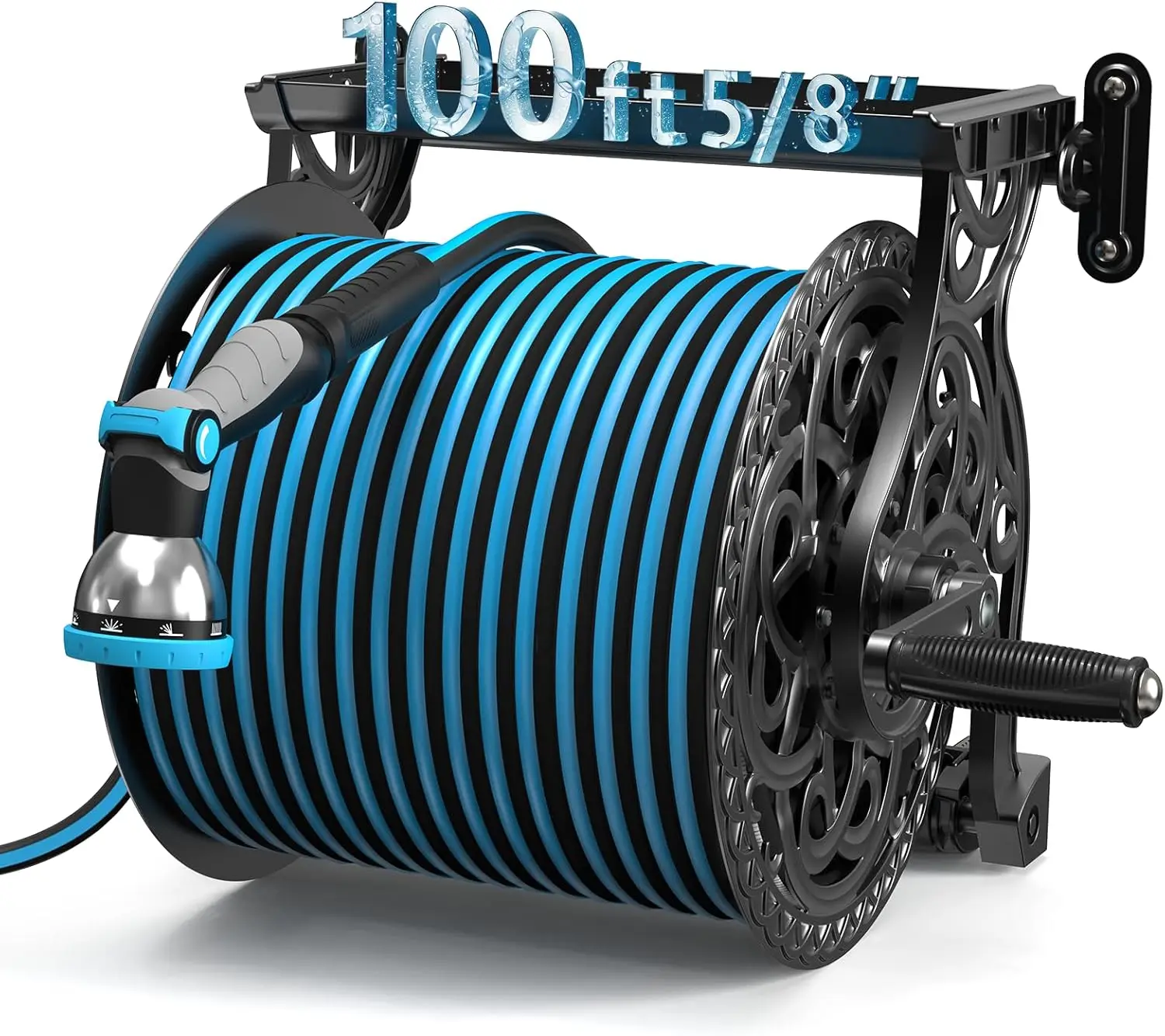 Катушка для садового шланга, декоративный держатель для шланга с алюминиевой рамой и шлангом 100 x 5/8 дюйма, насадка с 10 узорами, система никогда не утечек, легко
Катушка для садового шланга, декоративный держатель для шланга с алюминиевой рамой и шлангом 100 x 5/8 дюйма, насадка с 10 узорами, система никогда не утечек, легко