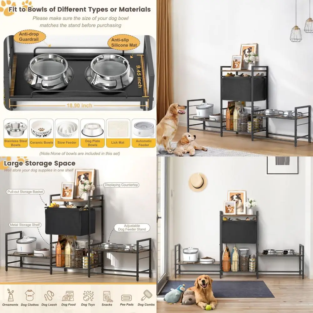 Double-Tier Adjustable Pet Feeding Station with Storage Bin for Dogs of All Sizes
Double-Tier Adjustable Pet Feeding Station with Storage Bin for Dogs of All Sizes