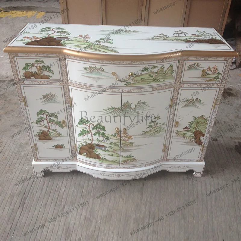 Four-door entrance cabinet painted furniture hand-painted entrance hall decoration cabinet
Four-door entrance cabinet painted furniture hand-painted entrance hall decoration cabinet