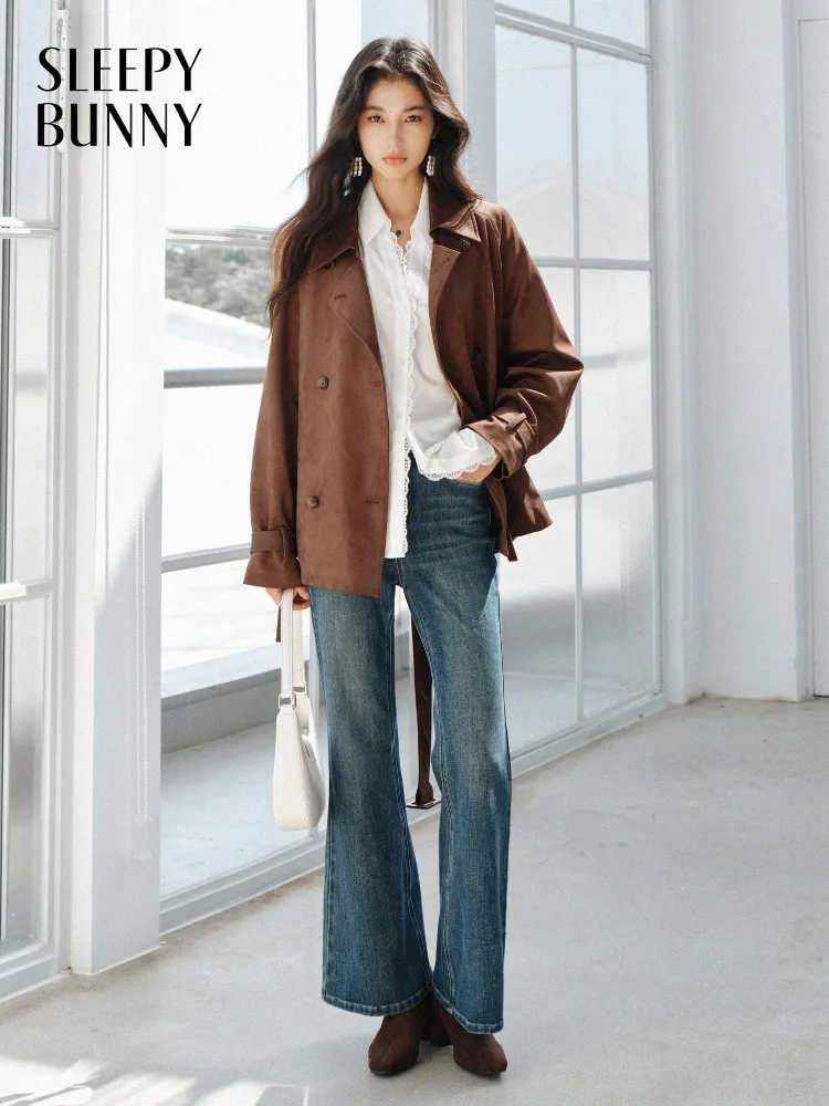 Vintage Brown Trench Coat Elegant Short Jacket Women Korean Style Autumn Outerwear with Waist Design for Casual or Office Looks
Vintage Brown Trench Coat Elegant Short Jacket Women Korean Style Autumn Outerwear with Waist Design for Casual or Office Looks