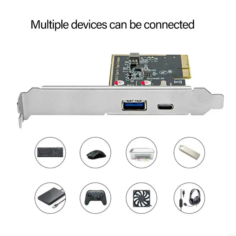 Y4QF PCIe to USB3.0 TypeC 3.1 Card ASM1142 Chip Powering for Fast Data Transfer and Increased USB Port
Y4QF PCIe to USB3.0 TypeC 3.1 Card ASM1142 Chip Powering for Fast Data Transfer and Increased USB Port