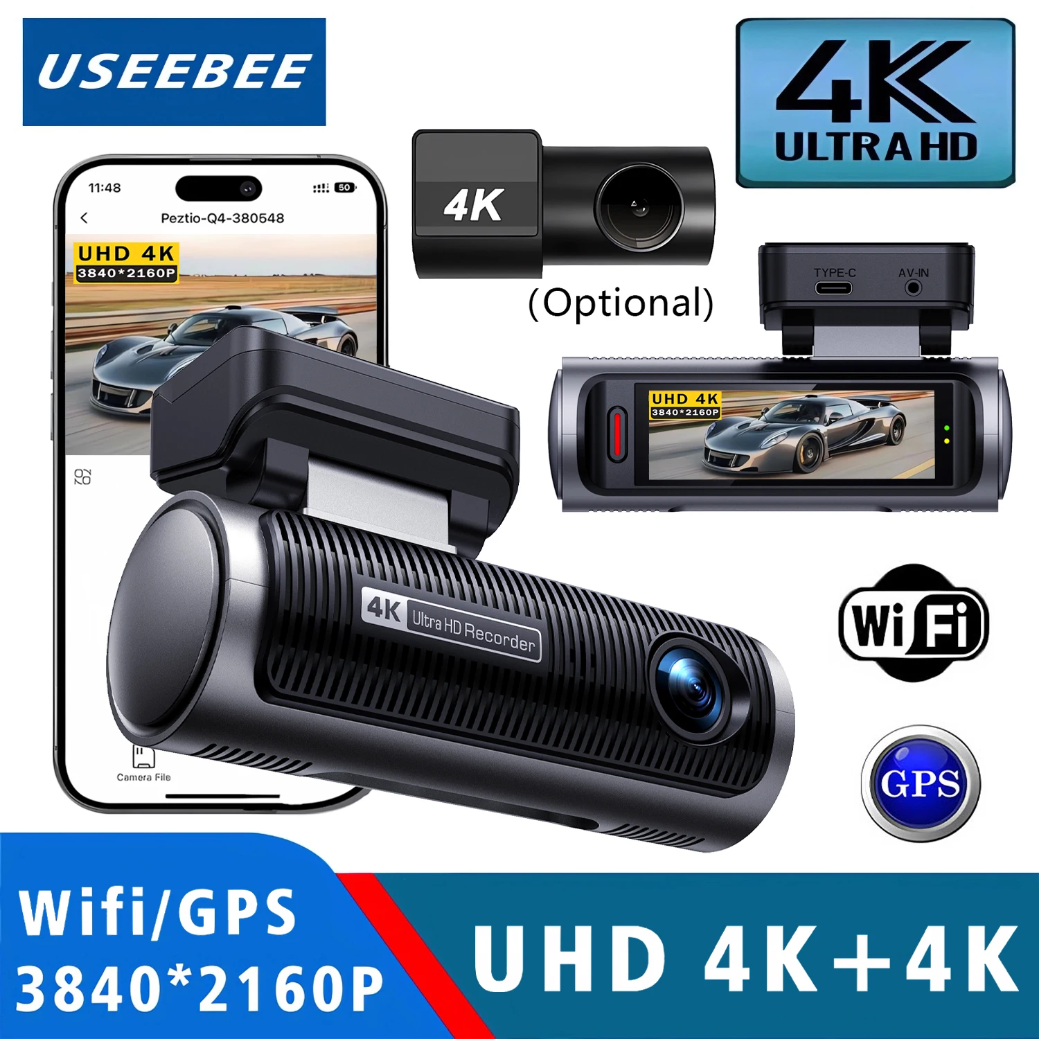 Dash Cam 4K + 4K Dual Lens 3840*2160P Car DVR Camera With 5G WiFi GPS Dashcam Black Box Video Drive Recorder Night Vision
Dash Cam 4K + 4K Dual Lens 3840*2160P Car DVR Camera With 5G WiFi GPS Dashcam Black Box Video Drive Recorder Night Vision