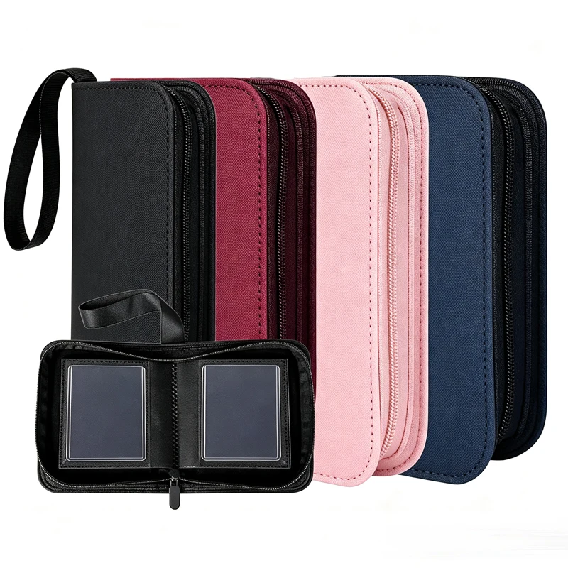 Waterproof PU Leather Side Load Zipper Card Binder 40 Slots Album For 3x4 TCG Game Sport Cards Storage Bag PVC WristStrap
Waterproof PU Leather Side Load Zipper Card Binder 40 Slots Album For 3x4 TCG Game Sport Cards Storage Bag PVC WristStrap