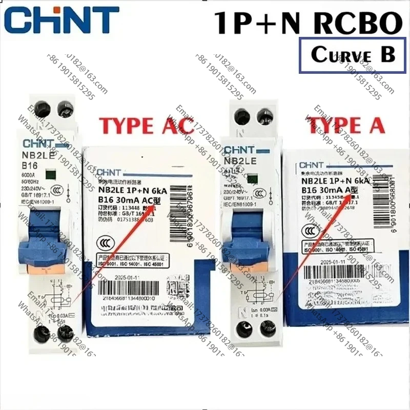 CHINT Curve B NB2LE 1P + N Тип A Автоматический выключатель с остаточным током переменного тока Защитный выключатель 0,03A 30MA 10A 16A RCBO
CHINT Curve B NB2LE 1P + N Тип A Автоматический выключатель с остаточным током переменного тока Защитный выключатель 0,03A 30MA 10A 16A RCBO