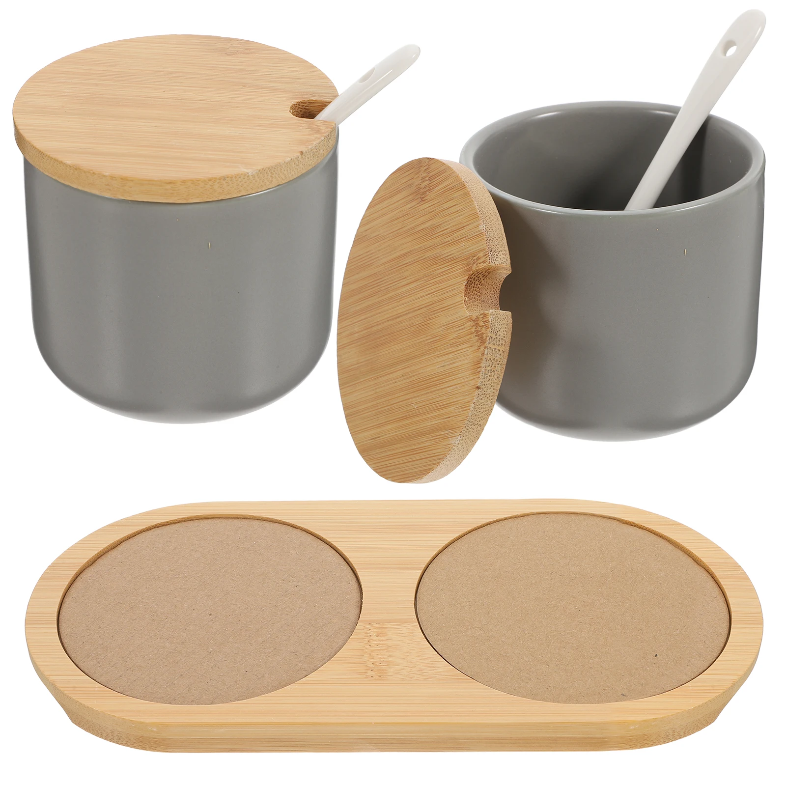 Ceramic Bamboo Condiment Jars Lids Spoons for Tea Leaf Chili Powder Curry Salt Sugar Home Restaurant Hotel Kitchen Supplies
Ceramic Bamboo Condiment Jars Lids Spoons for Tea Leaf Chili Powder Curry Salt Sugar Home Restaurant Hotel Kitchen Supplies