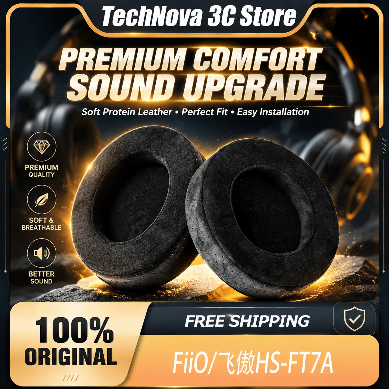 FiiO HS-FT7A Ear Pads Compatible with FT7 Headphones 3D Fiber Velvet Soft Memory Foam Ear Cushions Replacement
FiiO HS-FT7A Ear Pads Compatible with FT7 Headphones 3D Fiber Velvet Soft Memory Foam Ear Cushions Replacement