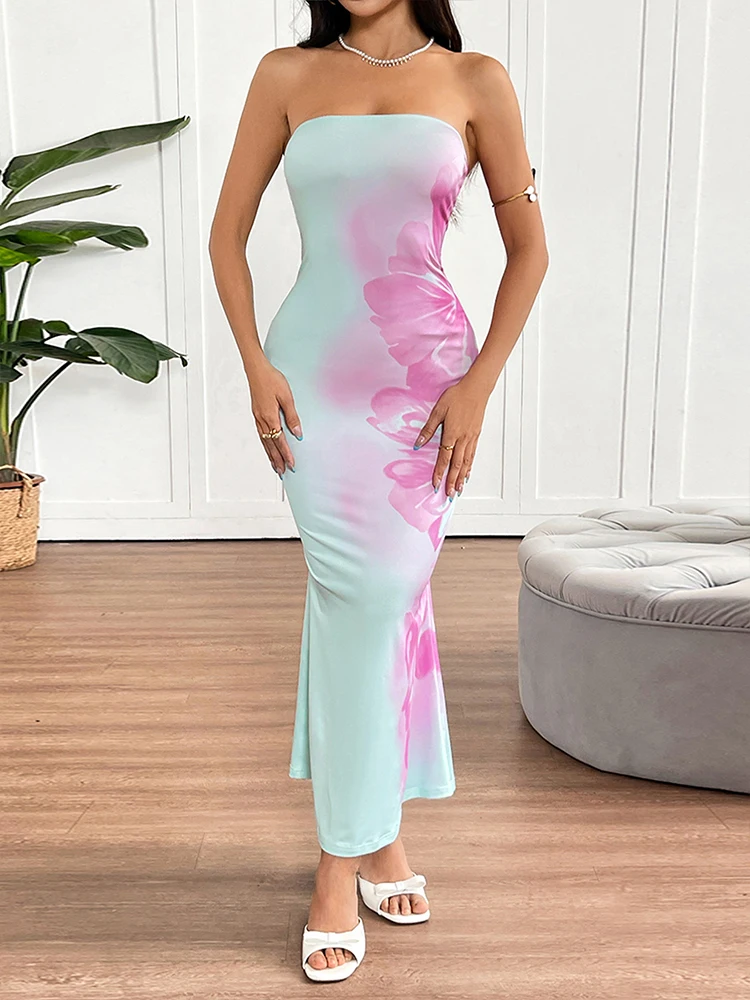 Summer Women's Dresses New Streetwear Fashion Print Casual Slim Maxi Dress Sexy Elegant Lady Backless Strapless Dresses Clothing
Summer Women's Dresses New Streetwear Fashion Print Casual Slim Maxi Dress Sexy Elegant Lady Backless Strapless Dresses Clothing