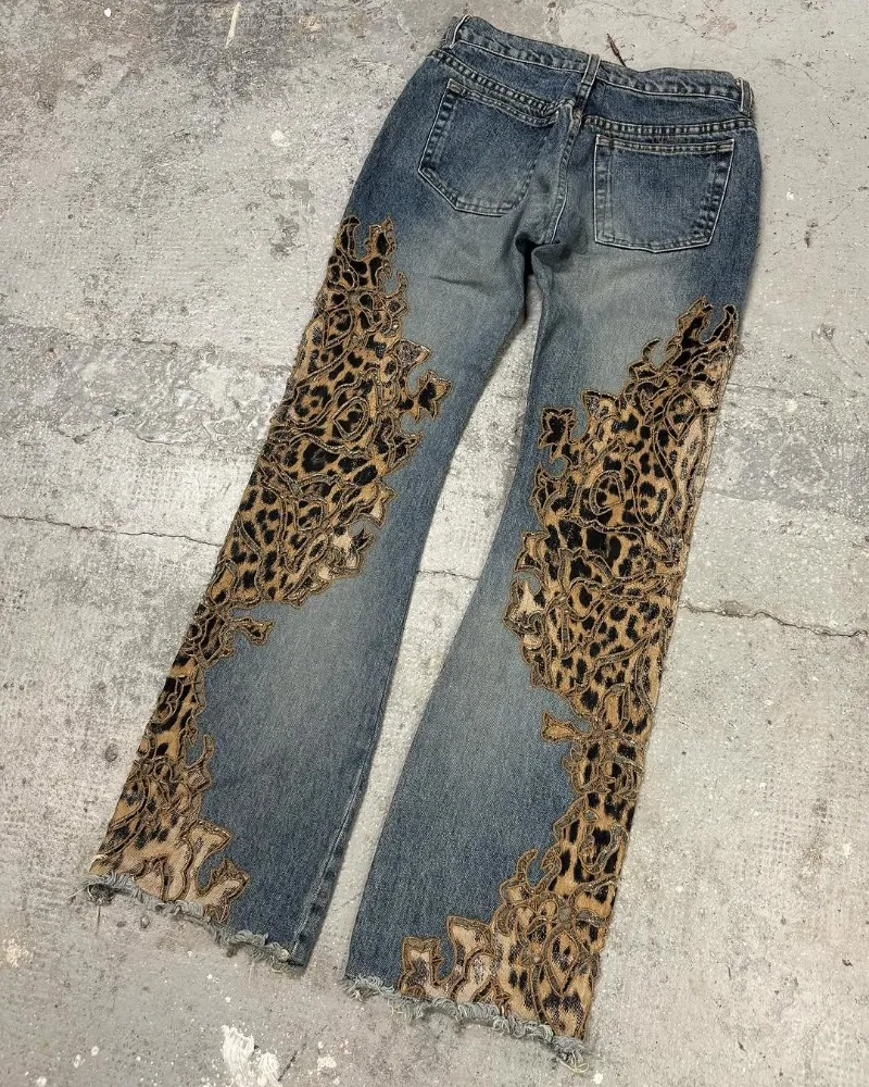 Leopard Print Loose High Waist Washing Jeans Men Y2k Goth Retro Street American Hip-hop Oversized Wide-leg Pants Trousers Women
Leopard Print Loose High Waist Washing Jeans Men Y2k Goth Retro Street American Hip-hop Oversized Wide-leg Pants Trousers Women