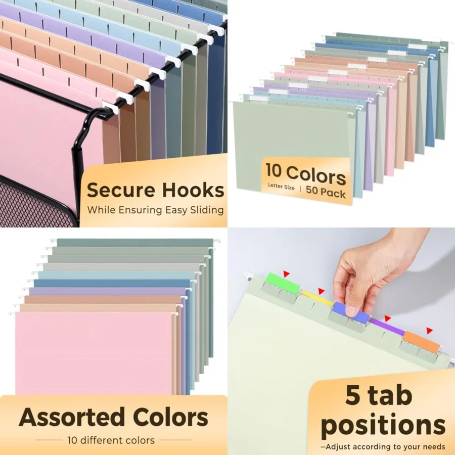 Подвесные папки для файлов SUNEE, 50 упаковок размеров с буквенным размером и 1/5 вырезанными вкладками для эффективной организации дома и офиса, объемное хранение документов
Подвесные папки для файлов SUNEE, 50 упаковок размеров с буквенным размером и 1/5 вырезанными вкладками для эффективной организации дома и офиса, объемное хранение документов