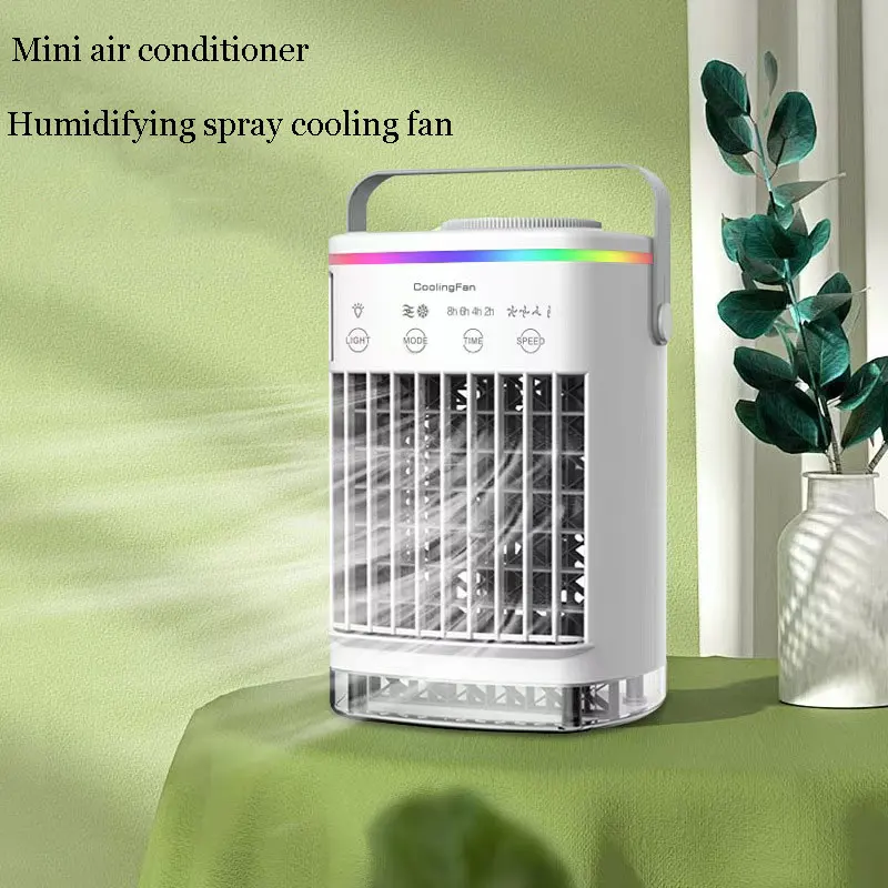 Cold Portable Small Water-Cooling Fan Spray Fan Desktop air Cooler Cold air Portable Fan
Cold Portable Small Water-Cooling Fan Spray Fan Desktop air Cooler Cold air Portable Fan