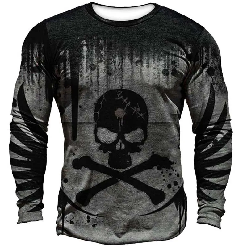 Retro Skull Printed Men's Crew Neck T-shirt Long Sleeve Top Vintage Costume Autumn Oversized T-shirt Casual Costume
Retro Skull Printed Men's Crew Neck T-shirt Long Sleeve Top Vintage Costume Autumn Oversized T-shirt Casual Costume