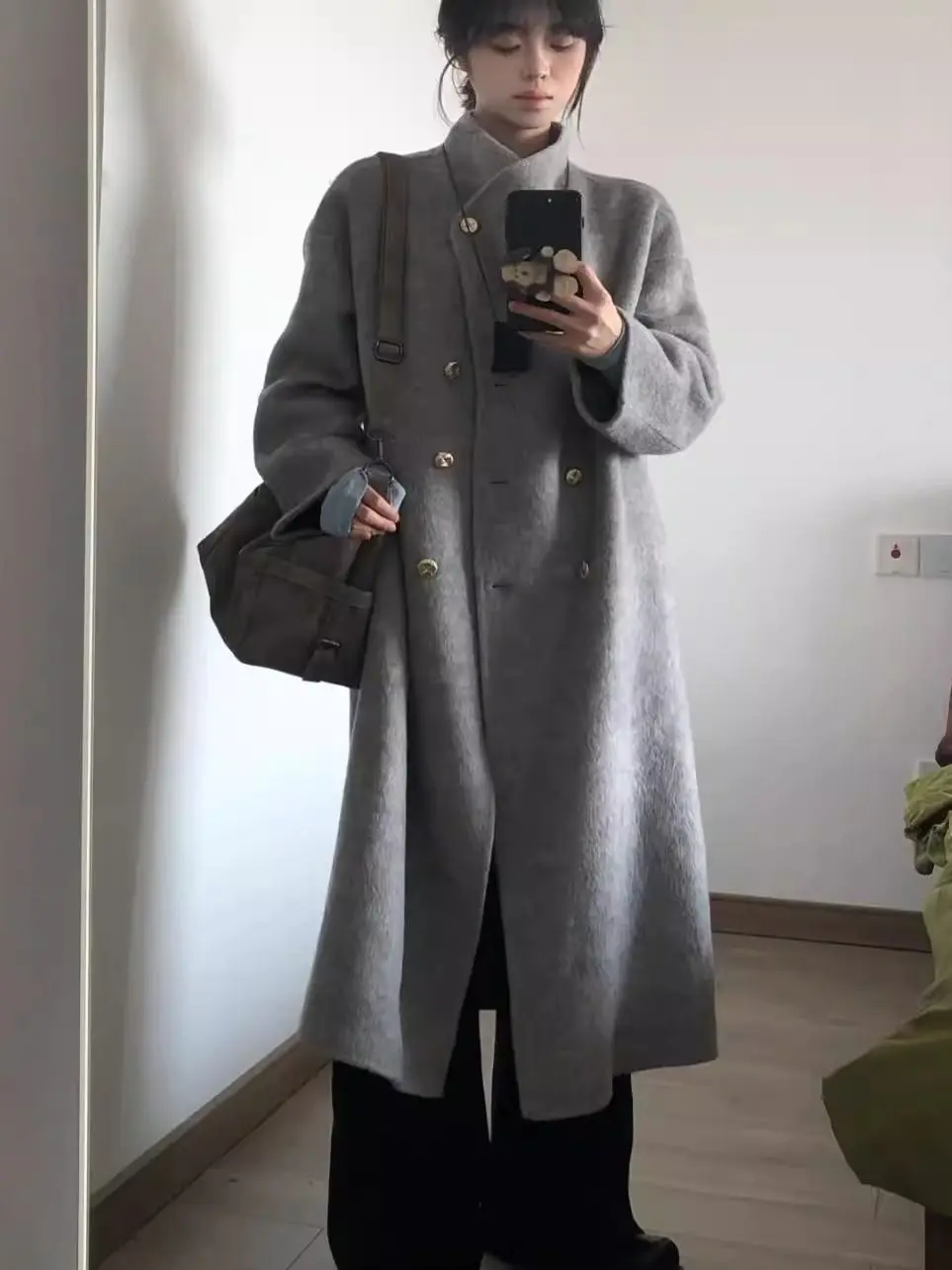 ay Woolen Coat Women's Autumn Winter Design Unique Double Button Mid-Length Woolen Windbreaker Commute Sle Long Sve
ay Woolen Coat Women's Autumn Winter Design Unique Double Button Mid-Length Woolen Windbreaker Commute Sle Long Sve
