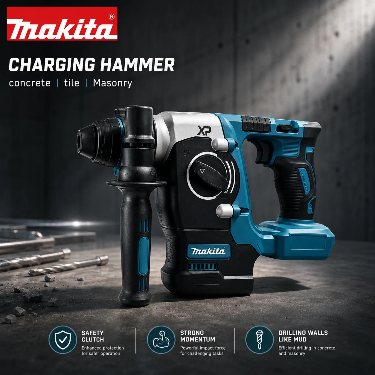 Makita DCH273 Electric Cordless Brushless Hammer Drill Rechargeable Rotary Hammer Drilling and Chiseling High torque power Tool
Makita DCH273 Electric Cordless Brushless Hammer Drill Rechargeable Rotary Hammer Drilling and Chiseling High torque power Tool