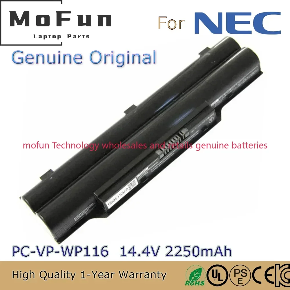2025 New Original PC-VP-WP116 14.4V 2250mAh Notebook Battery for NEC PC-LE150D1 PC-LE150C2 PC-LE150E1 PC-LE150H2 Series
2025 New Original PC-VP-WP116 14.4V 2250mAh Notebook Battery for NEC PC-LE150D1 PC-LE150C2 PC-LE150E1 PC-LE150H2 Series