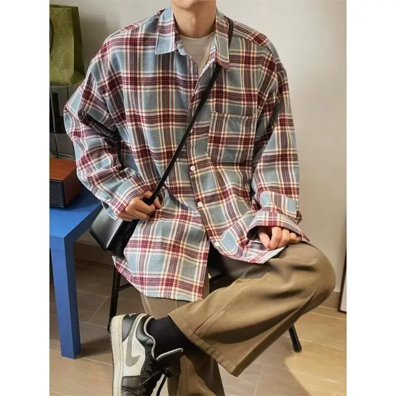 Loose Red Plaid Long Sleeve Shirt Autumn Outerwear Vintage Versatile Japanese Style Fashionable Urban Youth Polyester Fiber
Loose Red Plaid Long Sleeve Shirt Autumn Outerwear Vintage Versatile Japanese Style Fashionable Urban Youth Polyester Fiber
